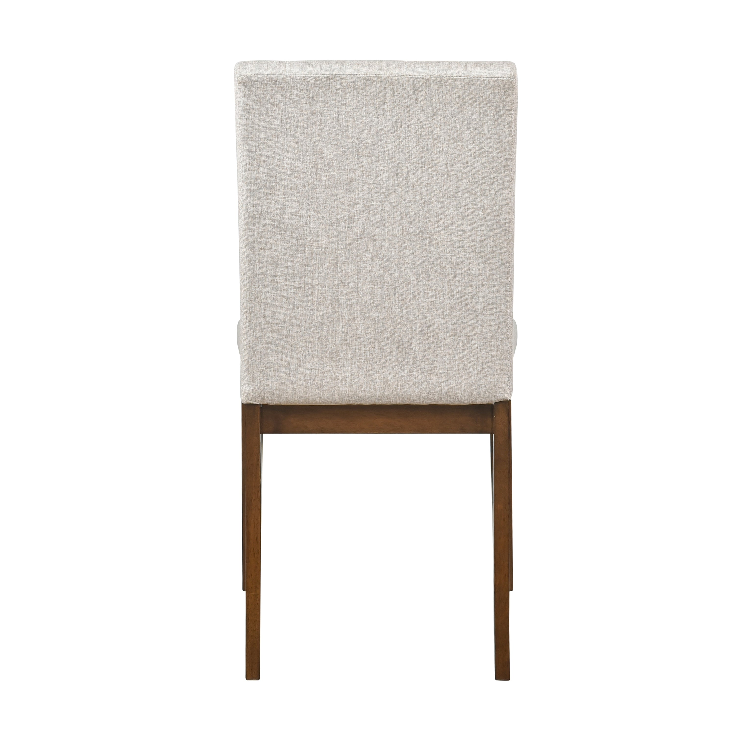 Modern Brown Fabric Upholstered Dining Chairs Set of 2 - Wooden Frame Kitchen & Dining Room Furniture for Home, Restaurant, and Office Use