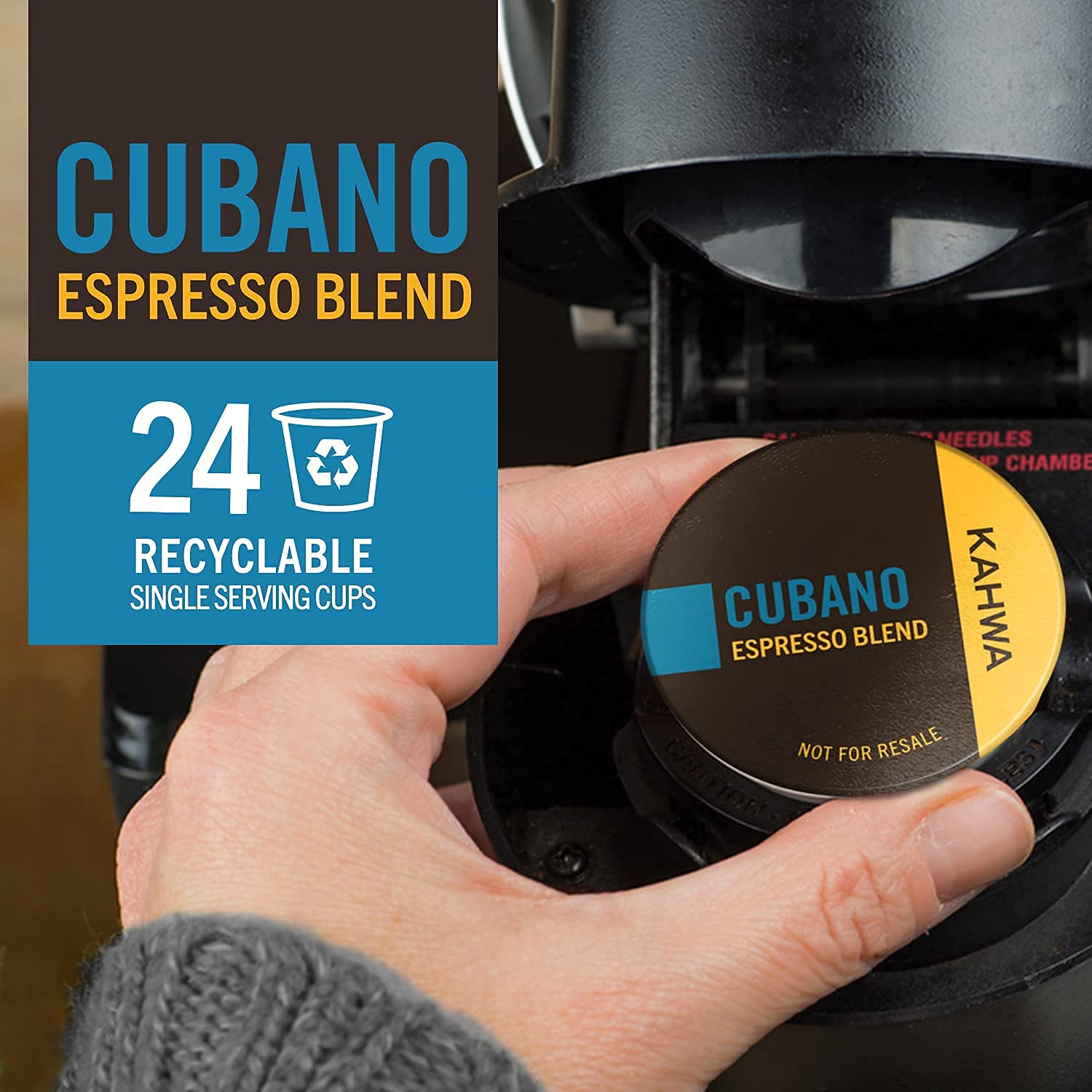 Kahwa Coffee Cubano - Dark Roast Cuban Coffee Pods (24 Count) | Single-Serve K-Cups Compatible with Keurig Brewers | Perfect for Home, Office & Breakfast