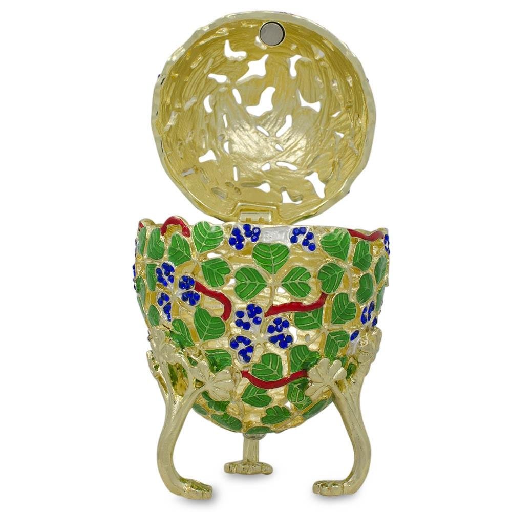 BestPysanky 1902 Clover Leaf Royal Imperial Easter Egg - Hand-Painted Ukrainian Artisan Decor for Easter, Home Display & Gift Giving