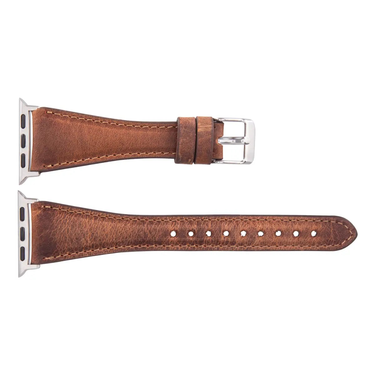 Vintage Distressed Brown Leather Slim Apple Watch Band - Stylish & Durable Replacement Strap for Work, Travel & Everyday Wear