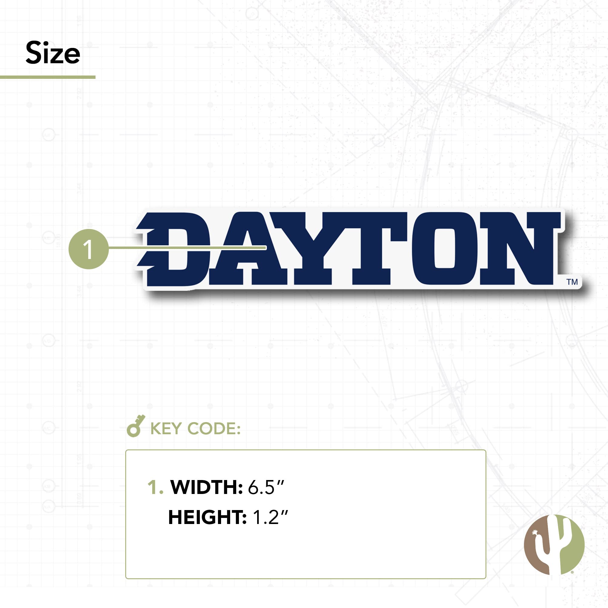 University of Dayton UD Desert Cactus Vinyl Decal Sticker - Waterproof Laptop, Car, Water Bottle, Scrapbook Decor - Perfect for College Students, Alumni Gifts & School Spirit Accessories
