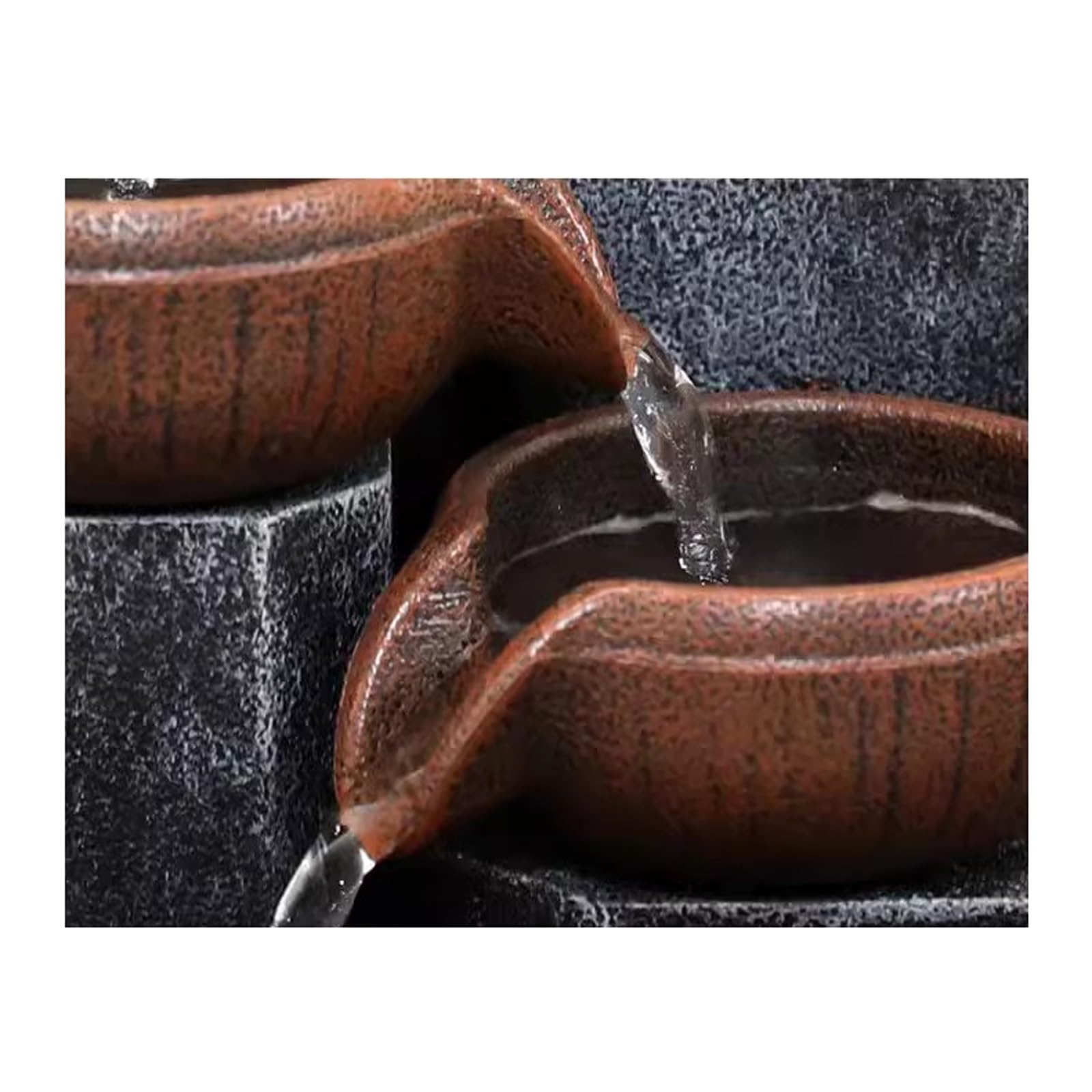Small Tabletop Water Fountain - Desktop Running Water Fountain for Living Room & Office Decor - Clear Resin Waterfall Fountain with Circulating Water - Perfect for Relaxation, Meditation, and Home Decor