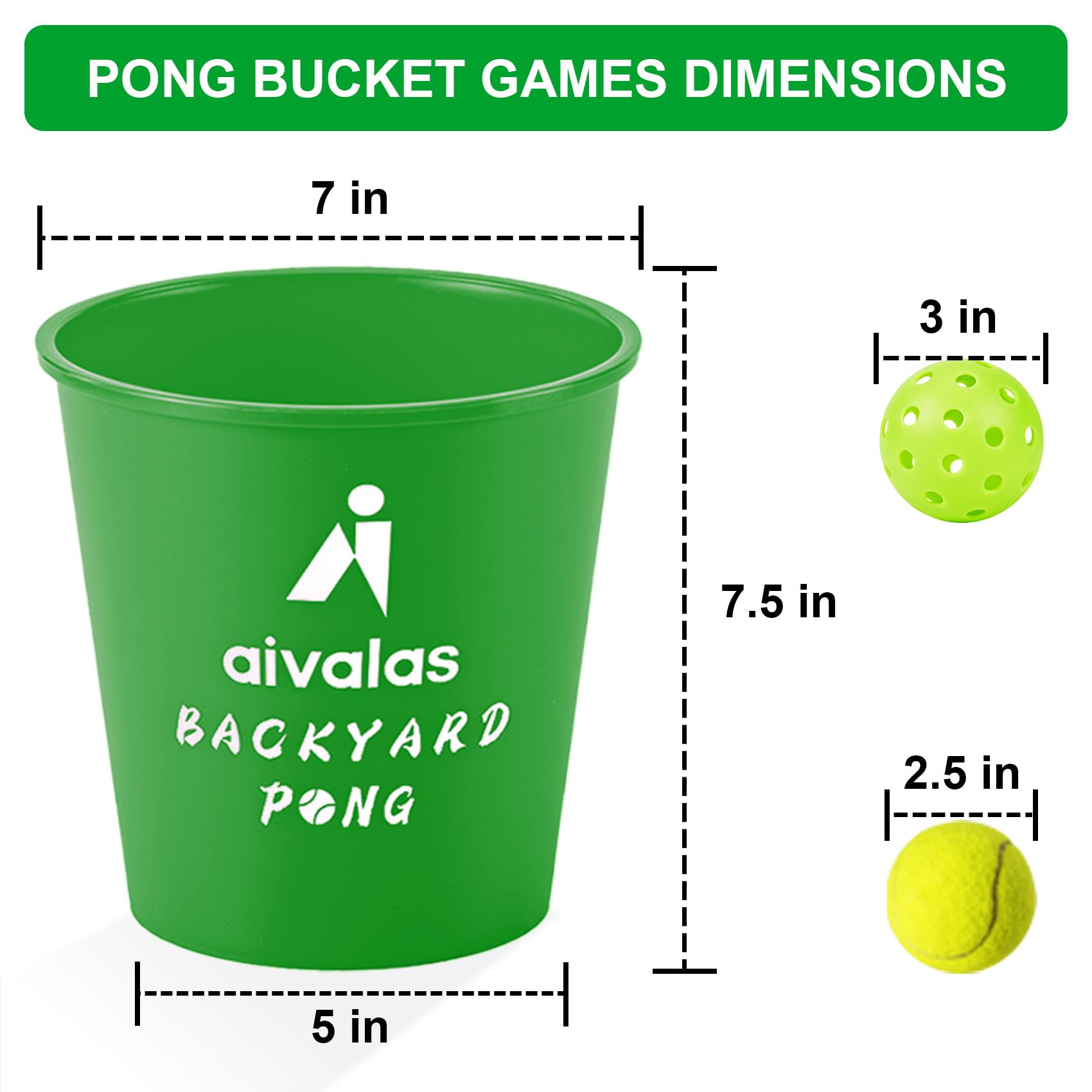 Giant Yard Pong Outdoor Game Set with 12 Buckets & 6 Balls - Fun Backyard Tossing Game for Adults & Kids - Perfect for Tailgating, BBQ Parties & Summer Outdoor Activities