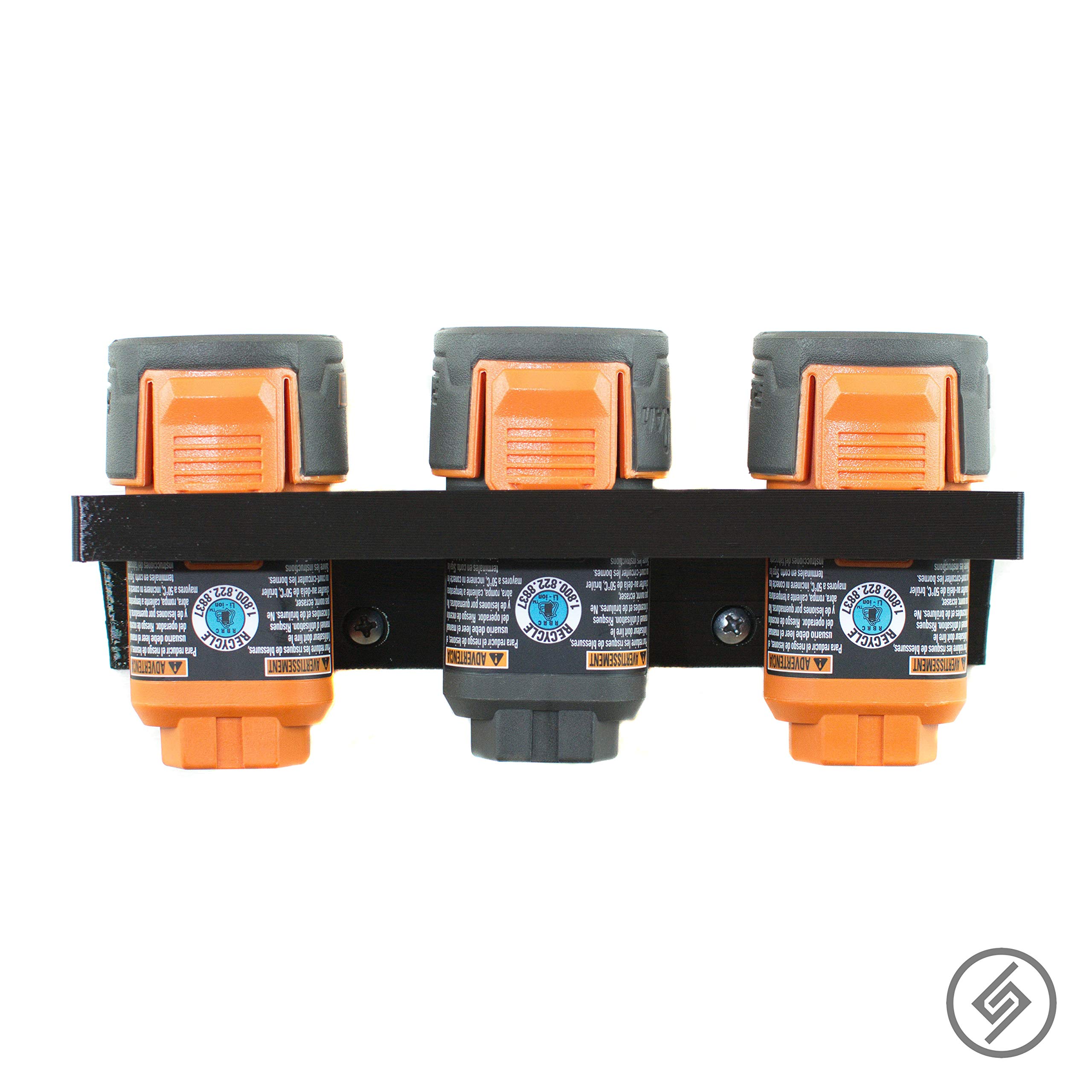 Spartan Mounts for Ridgid 12V Battery - Wall Mounted Hook Holder for Power Tool Storage | DIY Craft Room & Garage Organization | Low Profile Strong Bracket for Easy Access | Perfect for Workshop, Home Garage, and Tool Shed Organization