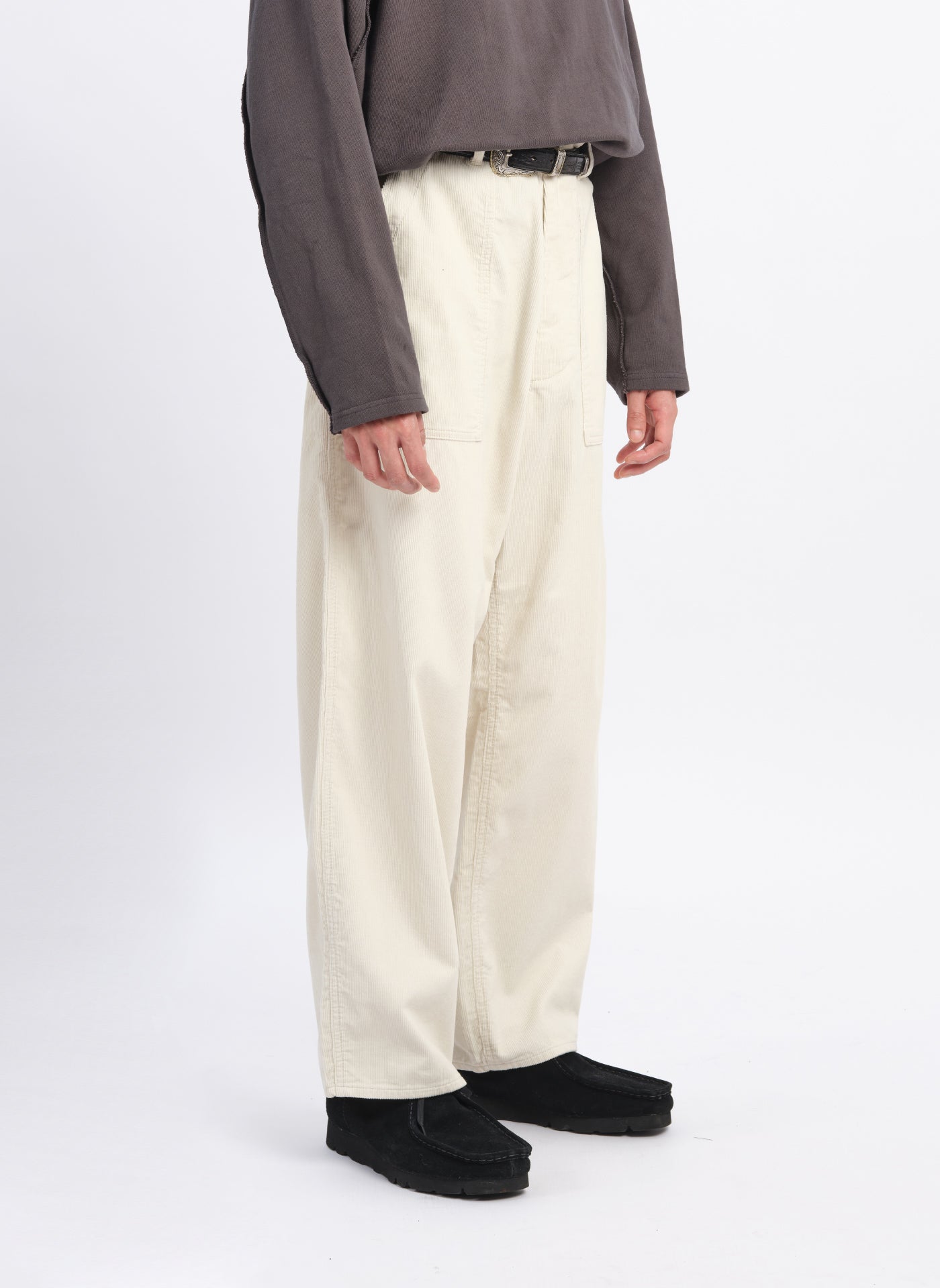 14W Corduroy Wide Tapered Baker Pants for Women - Comfortable High Waisted Casual Trousers for Work, Office & Everyday Wear