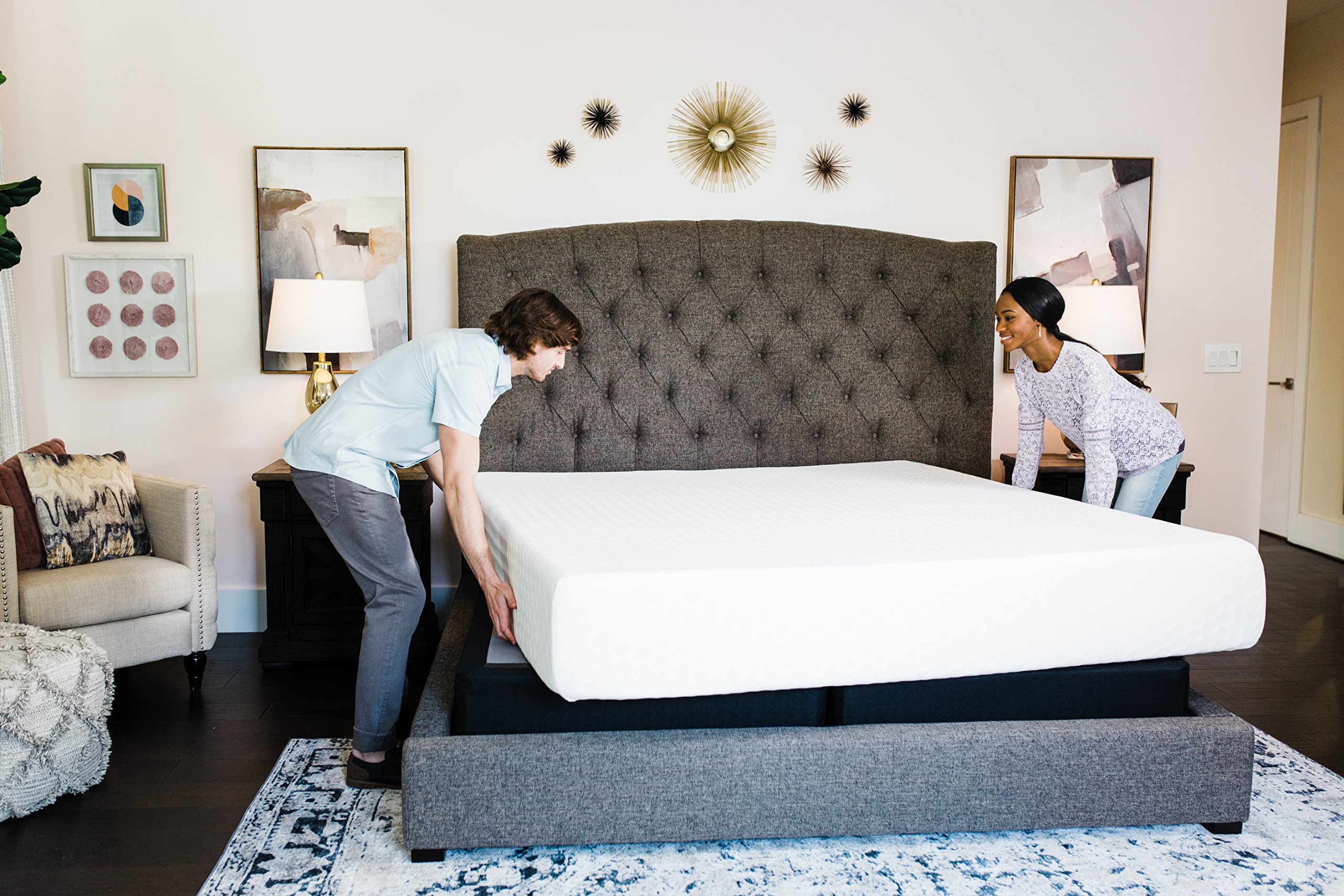 Signature Design by Ashley Queen Size Chime 12 Inch Medium Firm Memory Foam Mattress with Green Tea & Charcoal Gel - Pressure Relief & Cooling Support for Back, Stomach & Side Sleepers | Perfect for Bedroom, Guest Room & Apartment