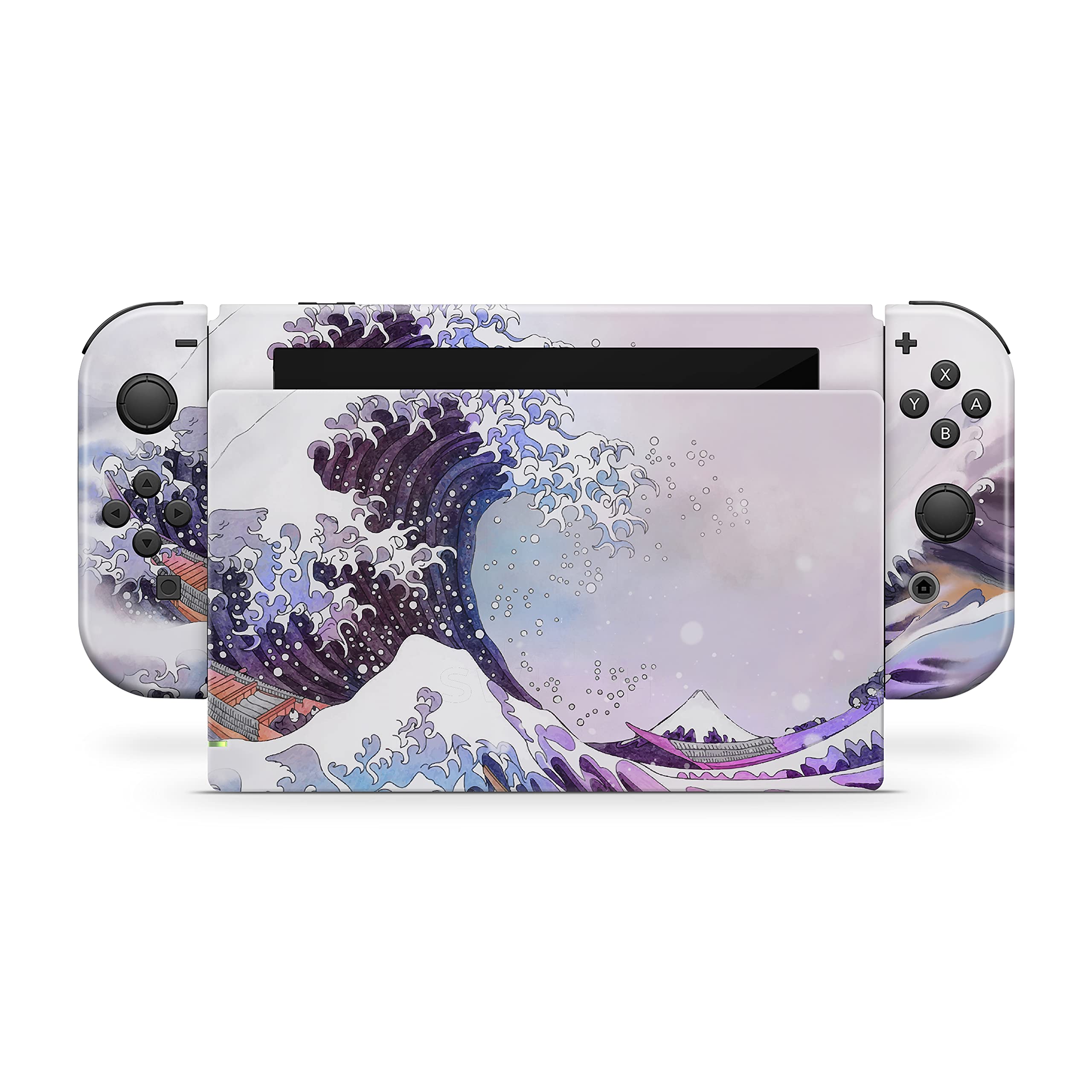 Premium Waterproof Nintendo Switch Skin Wrap - 3M Vinyl Full Body Decal with Kanagawa Wave Design, Compatible with Switch/OLED/Lite - Perfect for Gaming, Travel & Home Decor