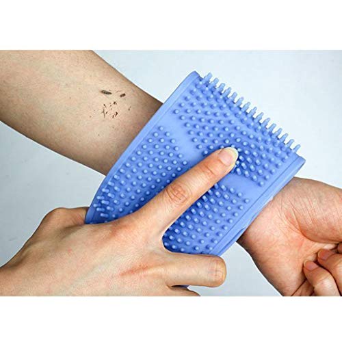 Blue Silicone Back Scrubber - Exfoliating Bath Brush with Massage Belt for Deep Cleaning & Skin Care | Perfect for Shower, Spa & Relaxation at Home