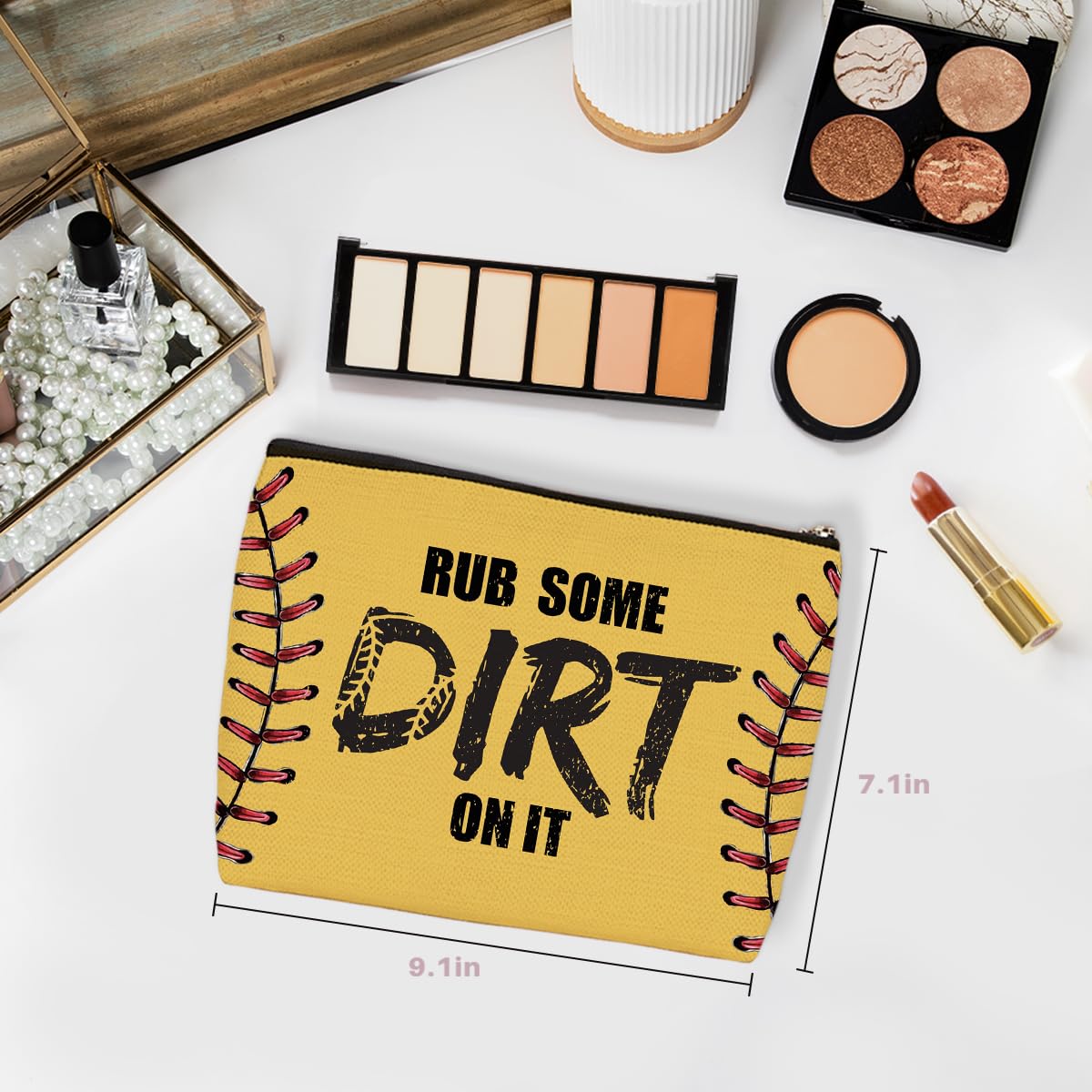 Funny Softball Gifts for Women - Baseball Mom Makeup Bag with Inspirational Designs | Perfect Birthday, Christmas & Friendship Gifts for Softball Players, Female Coworkers, BFFs & Team Lovers | Great for Game Days, Travel & Sports Enthusiasts