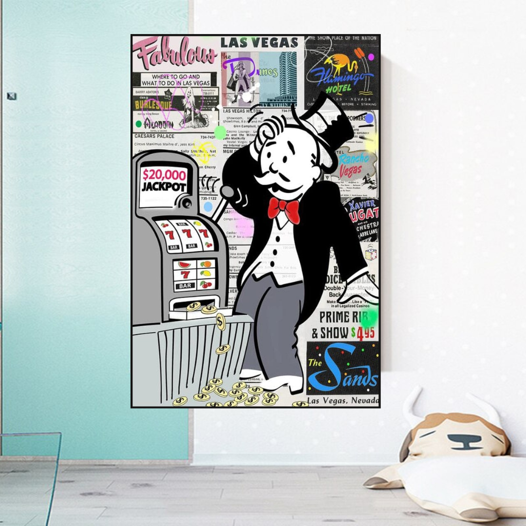 Alec Monopoly ATM Machine Canvas Print - Pop Art Wall Decor for Living Room, Bedroom & Office - Unique Gift for Art Lovers