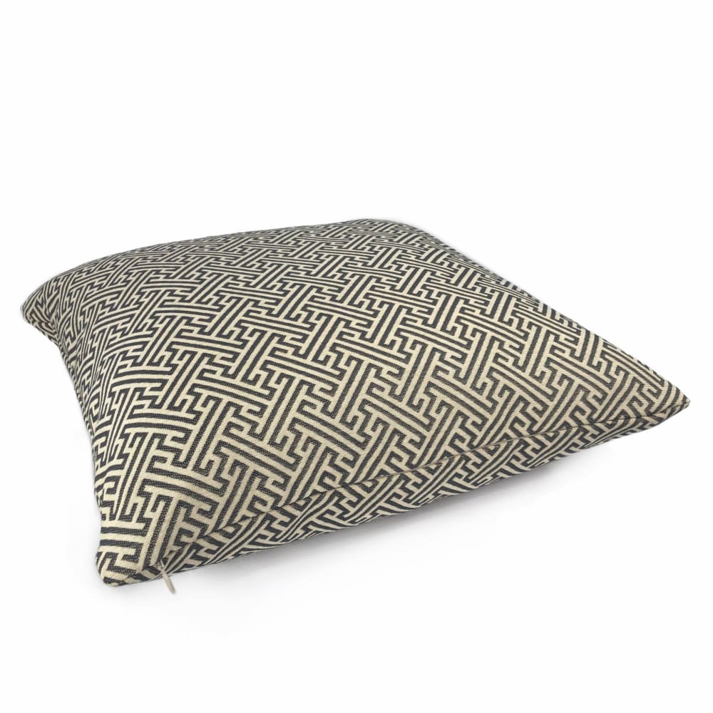 Premium Naxos Dark Brown Beige Greek Key Pillow Cover - Decorative Throw Pillow Case with Fabric by the Yard Option - Perfect for Sofa, Bedroom & Living Room Decor