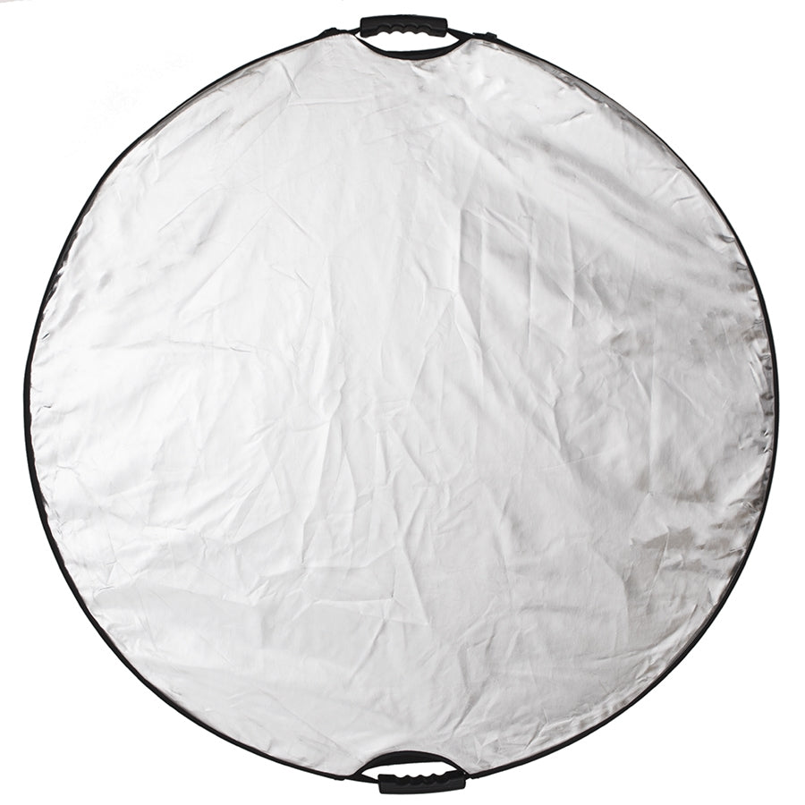 5-in-1 Round Handheld Photography Reflector - Alpha 110 Collapsible Light Reflector for Portraits, Product Photography & Outdoor Shoots - Gold/Silver/White/Black/Translucent Surfaces