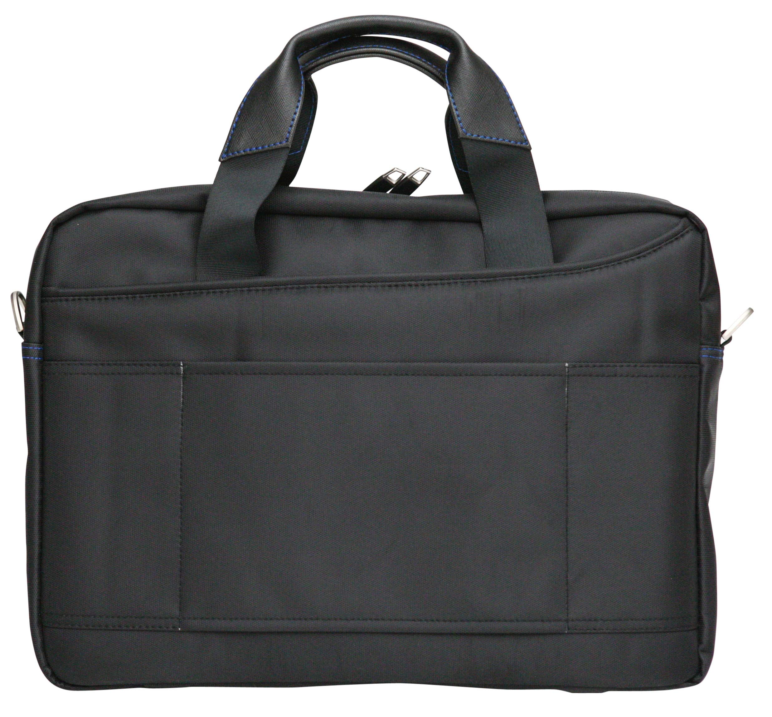 Tassia Luxury 15.6 Inch Laptop Briefcase for Business - PU Leather Look Trim with 10 Inch Tablet Pocket - Perfect for Office, Travel & Commuting