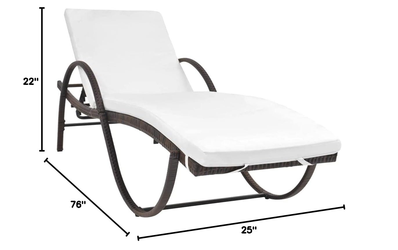 Sun Loungers 2 Pcs, Brown Poly Rattan Outdoor Lounge Chairs with Side Table - Patio Furniture for Pool Deck, Beach, Balcony, Yard, Garden, Resort & Backyard Relaxation
