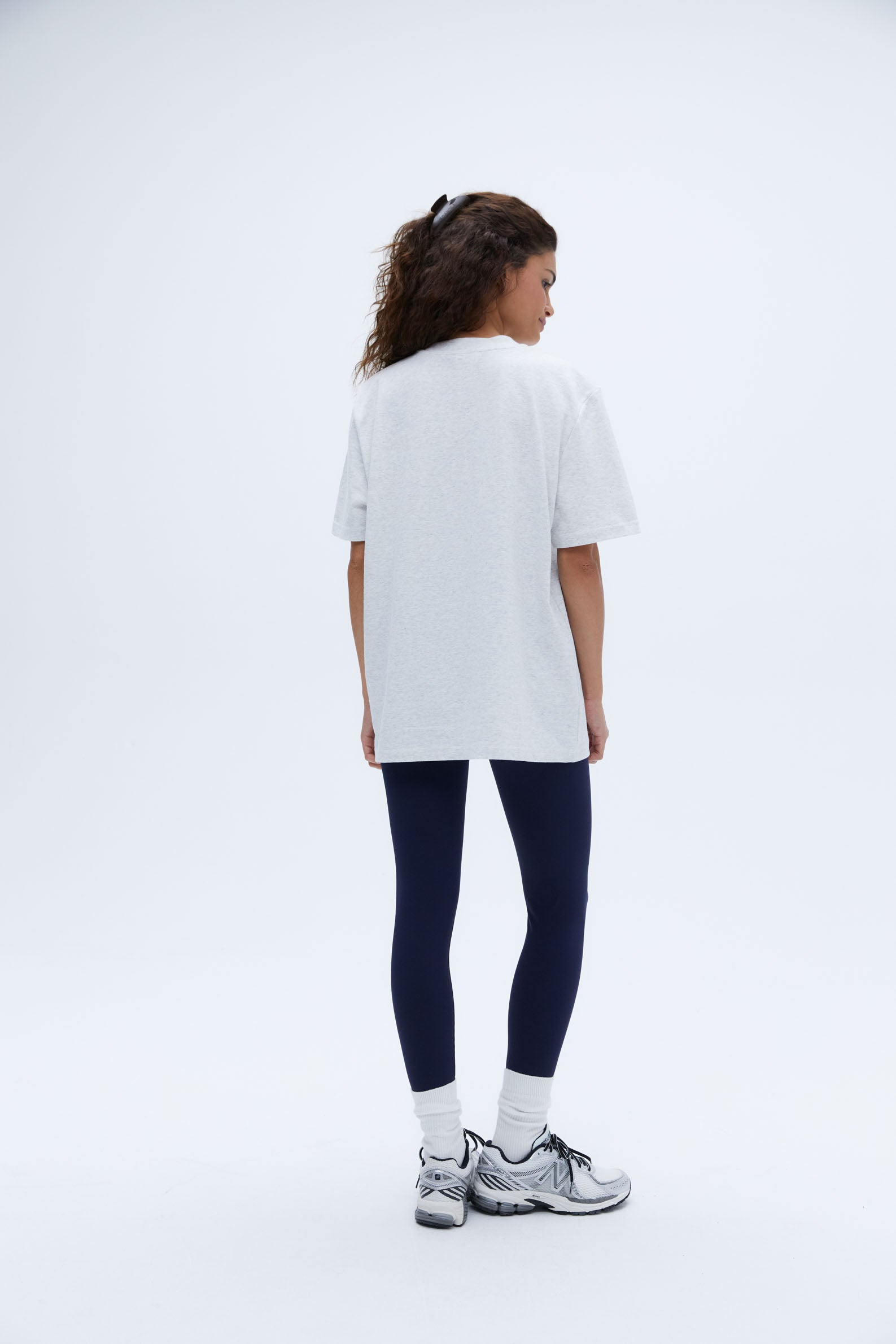 Oversized Campus Short Sleeve T-Shirt - Light Grey Melange | Comfortable Casual Wear for College, Street Style & Everyday Outfits