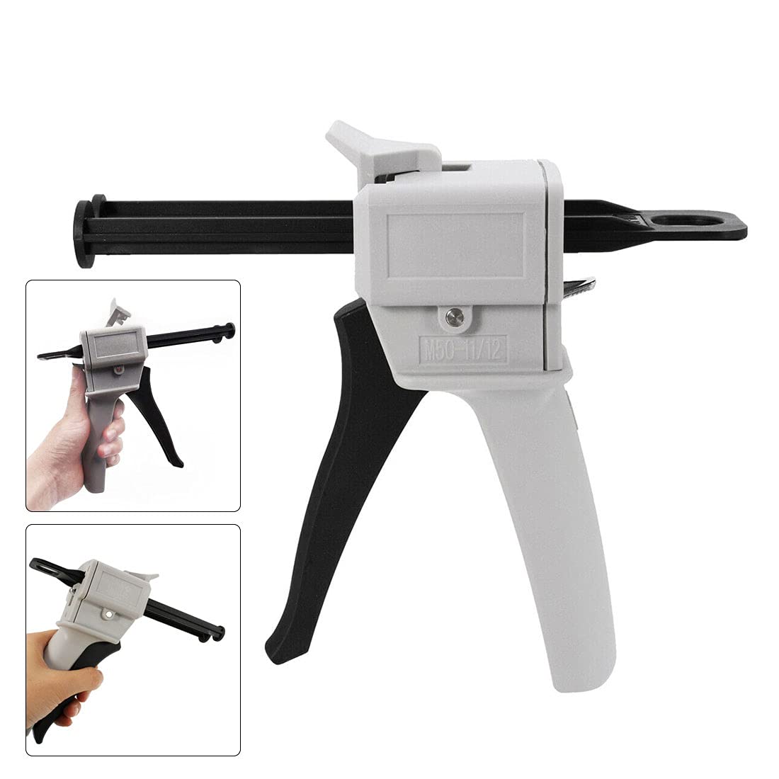 50ml Dual Cartridge Dispenser Gun - Manual Adhesive Mixing Applicator for 1:1 & 2:1 Ratio Epoxy - Perfect for Construction, Automotive Repair and DIY Projects