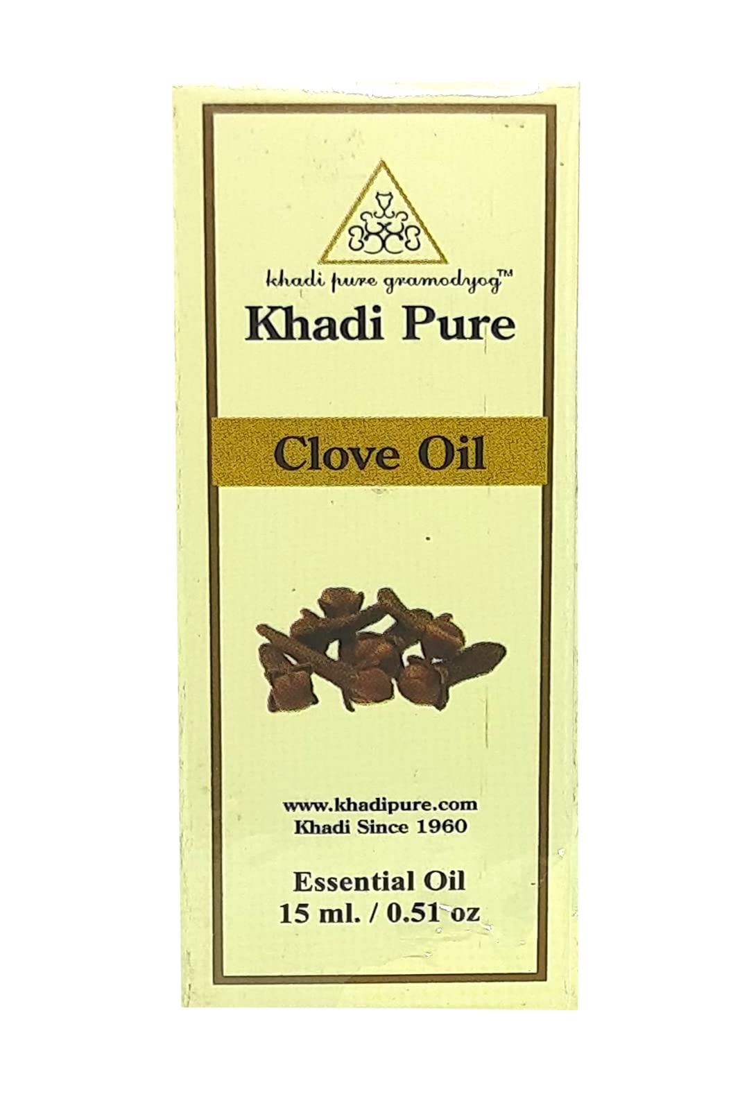 Khadi Pure Herbal Clove Essential Oil - 15ml Natural Black Clove Oil for Aromatherapy, Skin & Hair Care | KPCLOVEEOX1 | Perfect for Diffusers, Massage & DIY Beauty Products
