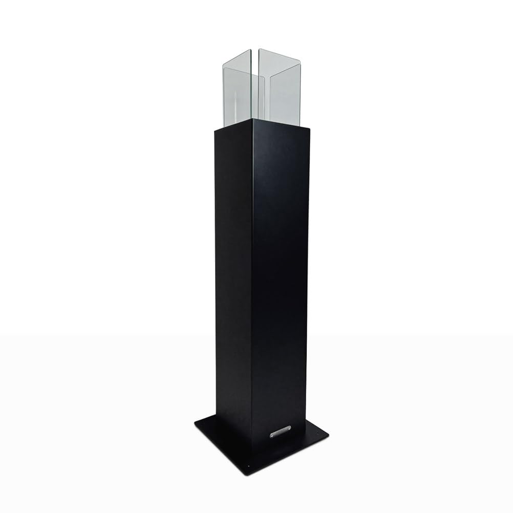 Outdoor Bioethanol Chimenea Capri 110 - Black Garden Ethanol Fireplace for Patio, Deck, and Backyard Ambiance