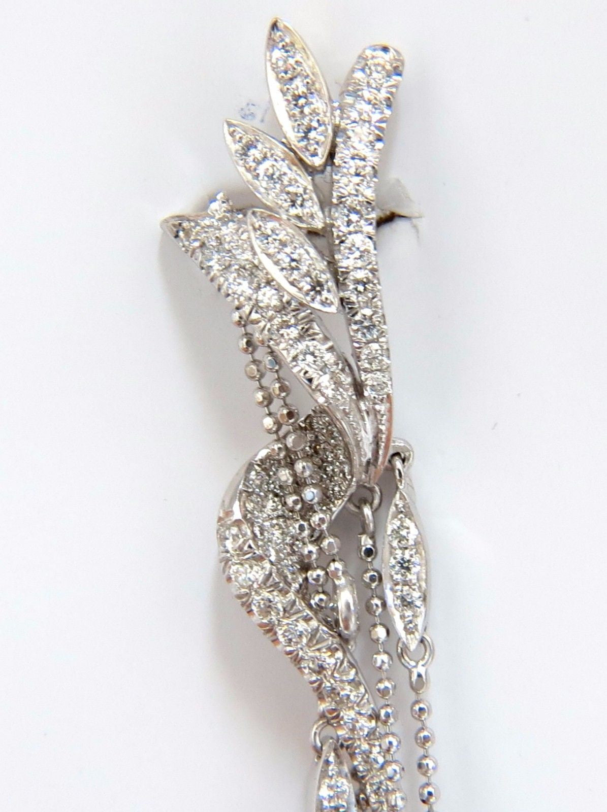 5.00ct Natural Diamond Dangle Ball Drop Earrings in 18K Gold - Elegant Jewelry for Weddings, Parties & Special Occasions