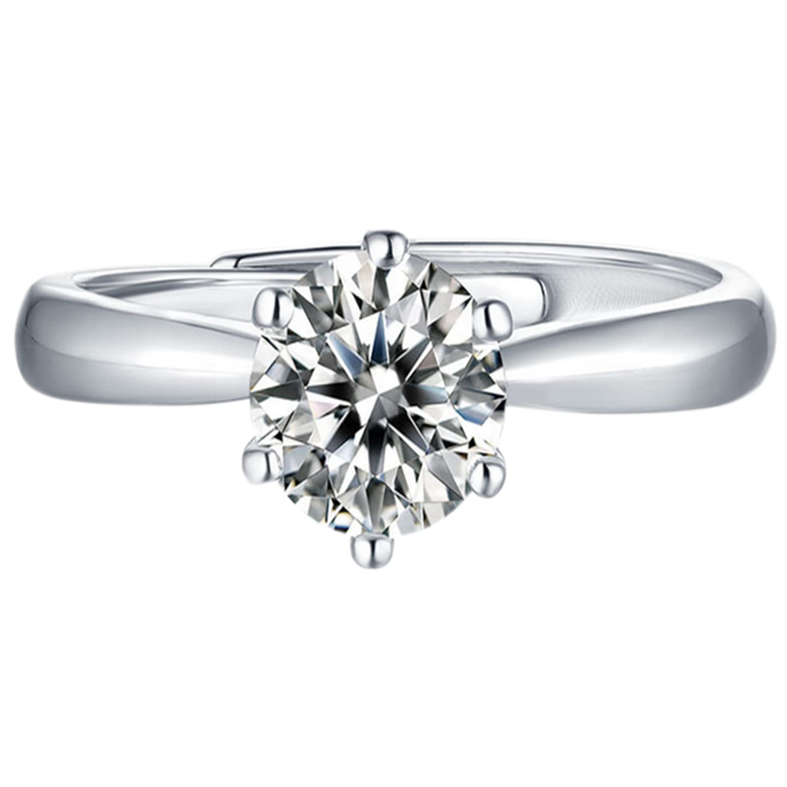 14K Gold Plated Diamond Ring for Women - 1 Carat Round Four-Prong Petite Twisted Vine Engagement & Anniversary Ring - Perfect Gift for Lover, Wedding, Proposal & Special Occasions