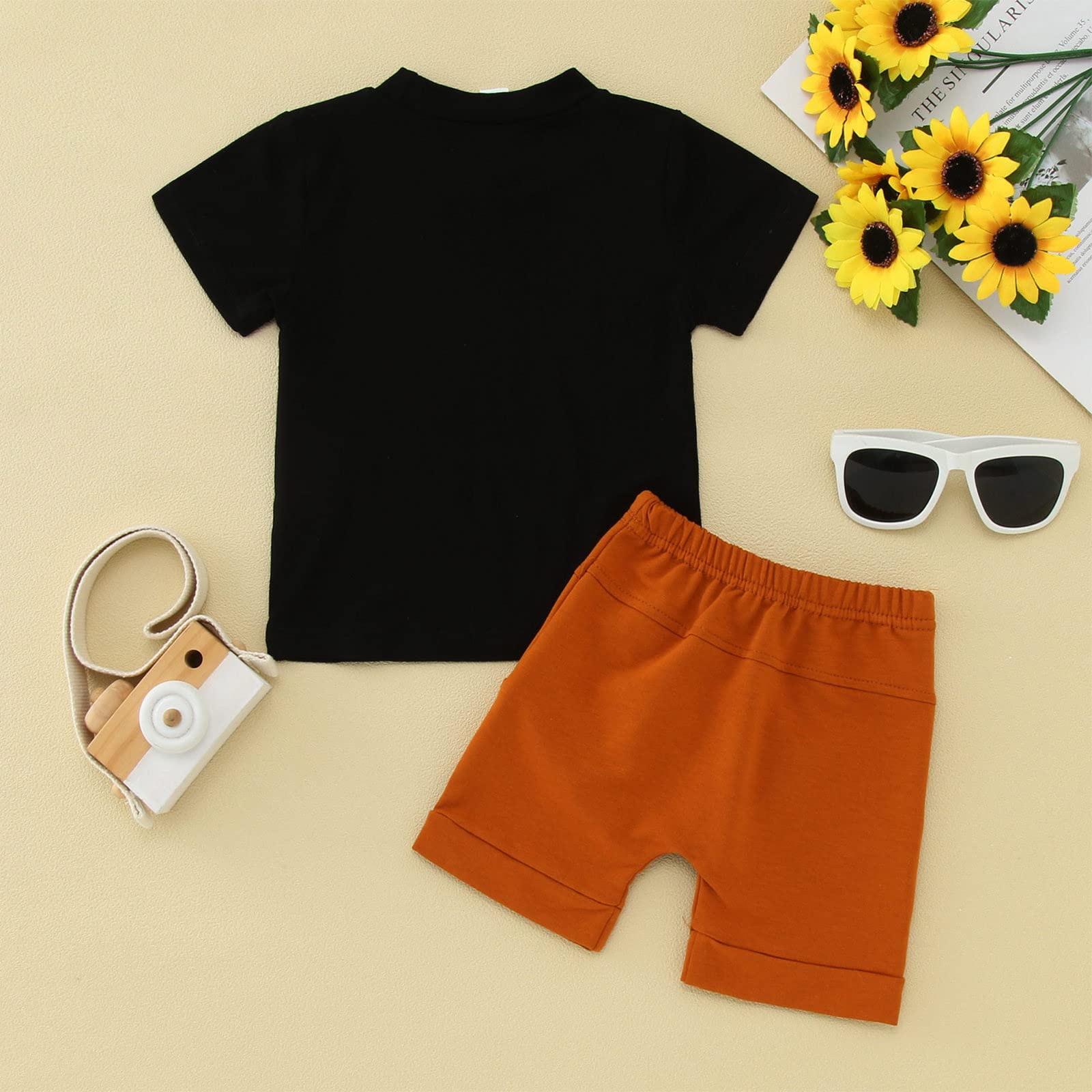 Boys' Letter Printed T-Shirt & Shorts Set - Sporty Toddler Outfit for Playtime