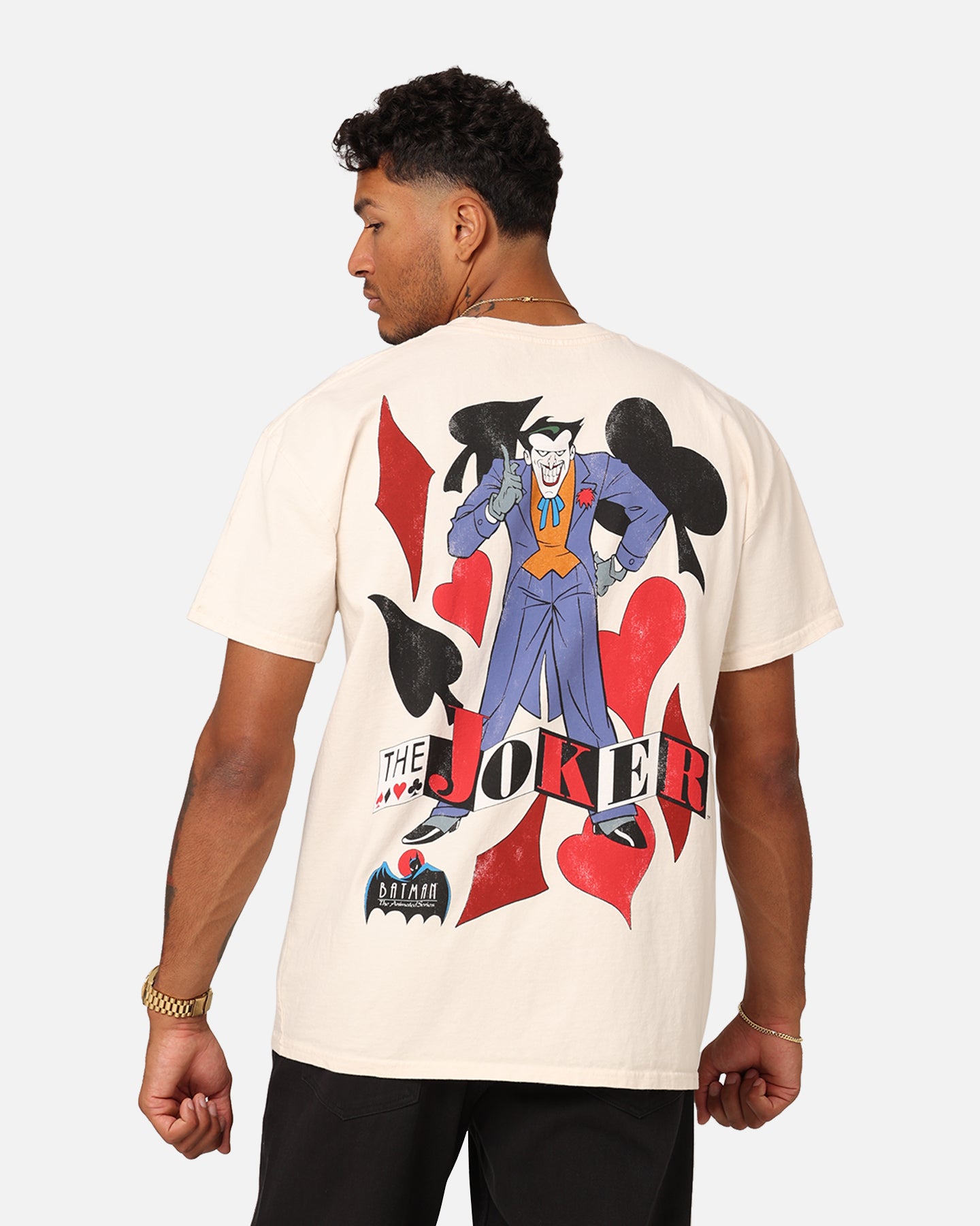 Vintage DC Batman The Joker 1993 Heavyweight T-Shirt - Off White Retro Graphic Tee for Men - Perfect for Comic Con, Cosplay & Casual Streetwear