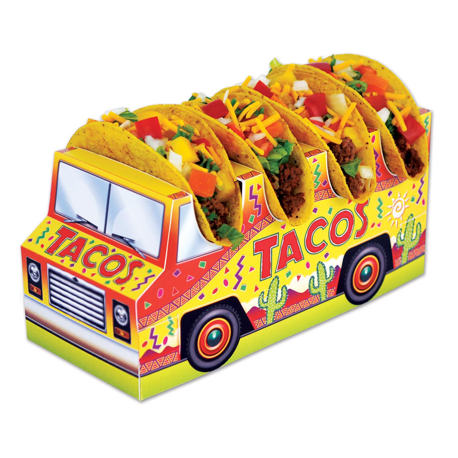 12 Pack Beistle Fiesta 3D Taco Truck Centerpiece - Colorful Mexican Party Decorations for Cinco de Mayo, Birthday & Themed Events