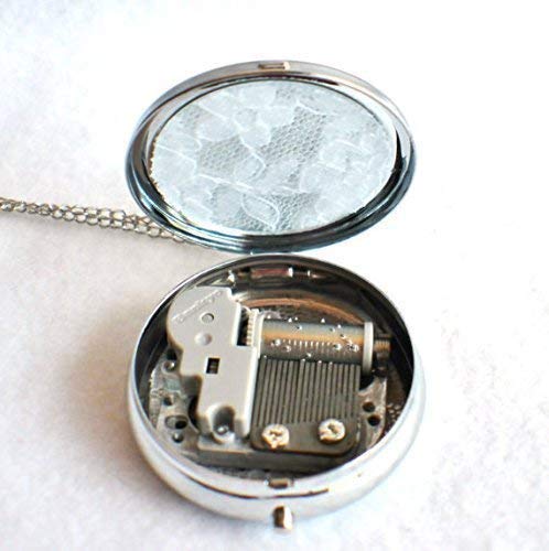 Vintage Dandelion Music Box Locket Necklace in Silvertone - Perfect for Romantic Gifts, Weddings & Keepsakes