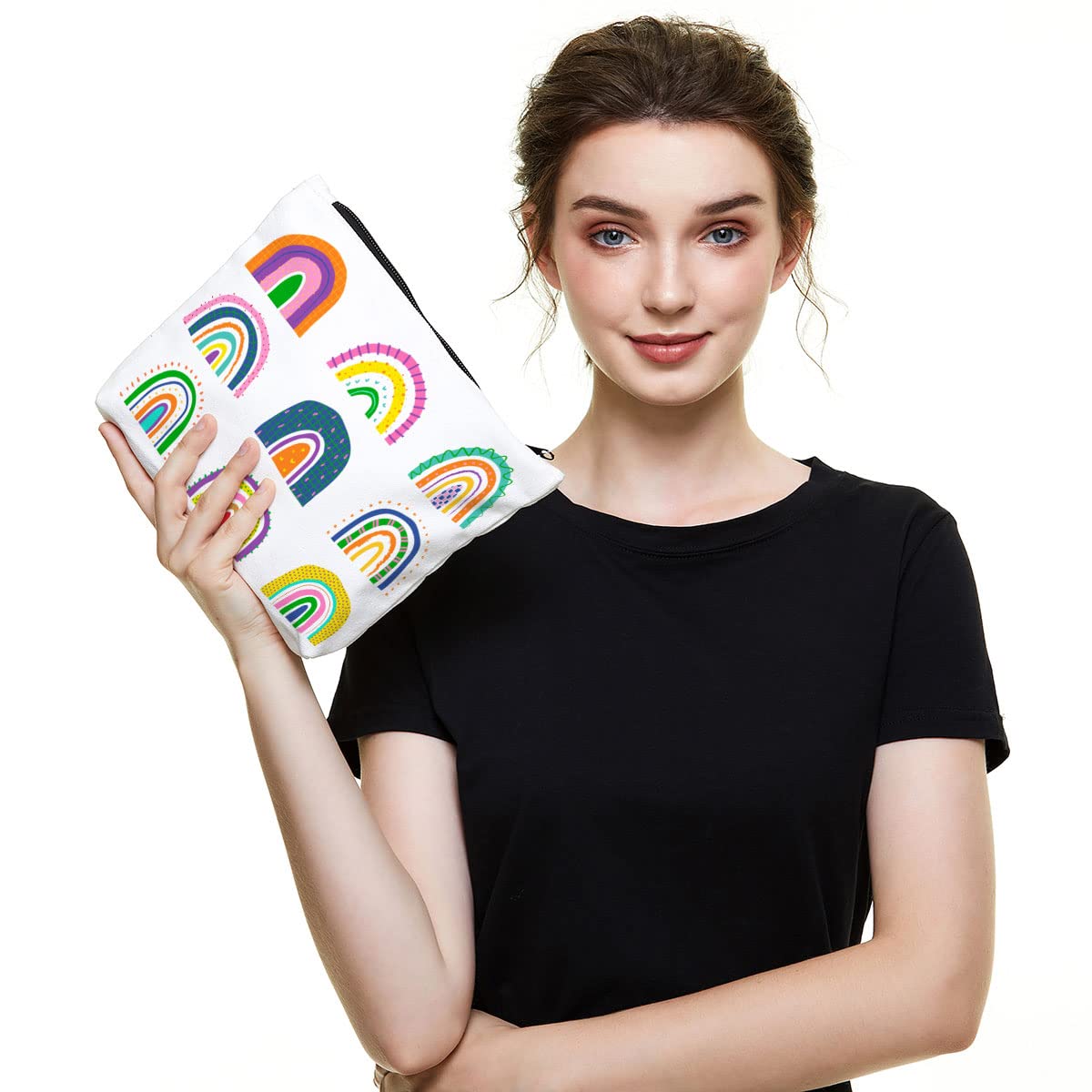 Inspiring Travel Makeup Bag for Women - Rainbow Cosmetic & Toiletry Organizer - Perfect Birthday Gift for Her, Daughter, Granddaughter - Ideal for Travel, Gym & Daily Beauty Essentials