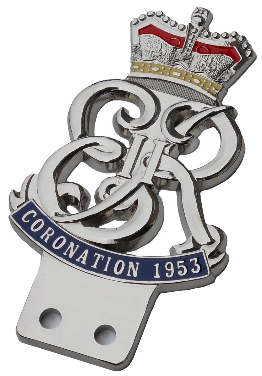 Queen Elizabeth II Coronation Car Badge Emblem (ER) - Vintage Royal Souvenir for Collectors, Car Decoration & British History Enthusiasts | Perfect for Display, Gifts & Special Events