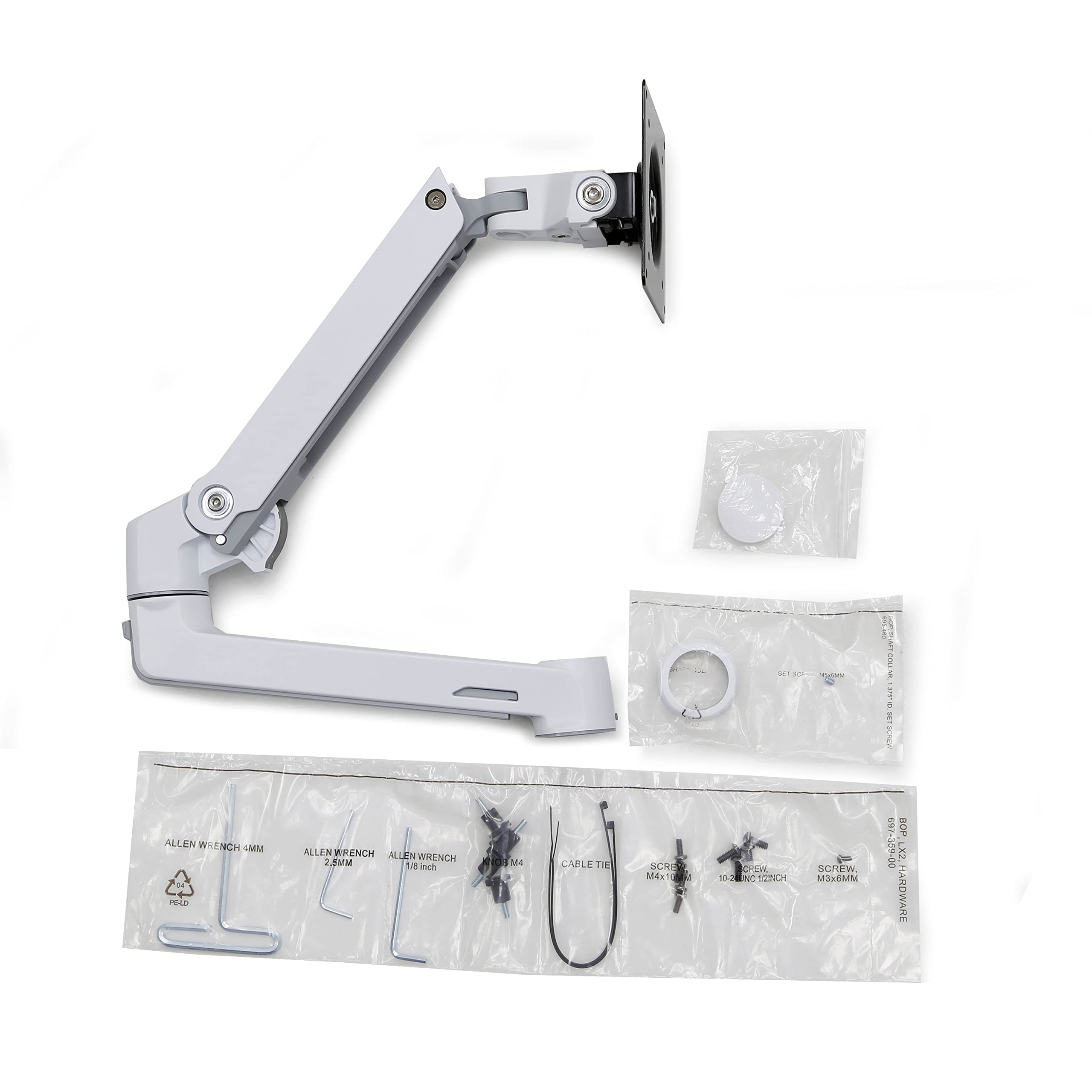 Ergotron LX Monitor Arm Extension & Collar Kit - White | Add-on for LX Tall Pole Monitor Arms | Perfect for Home Office & Workspace Setup