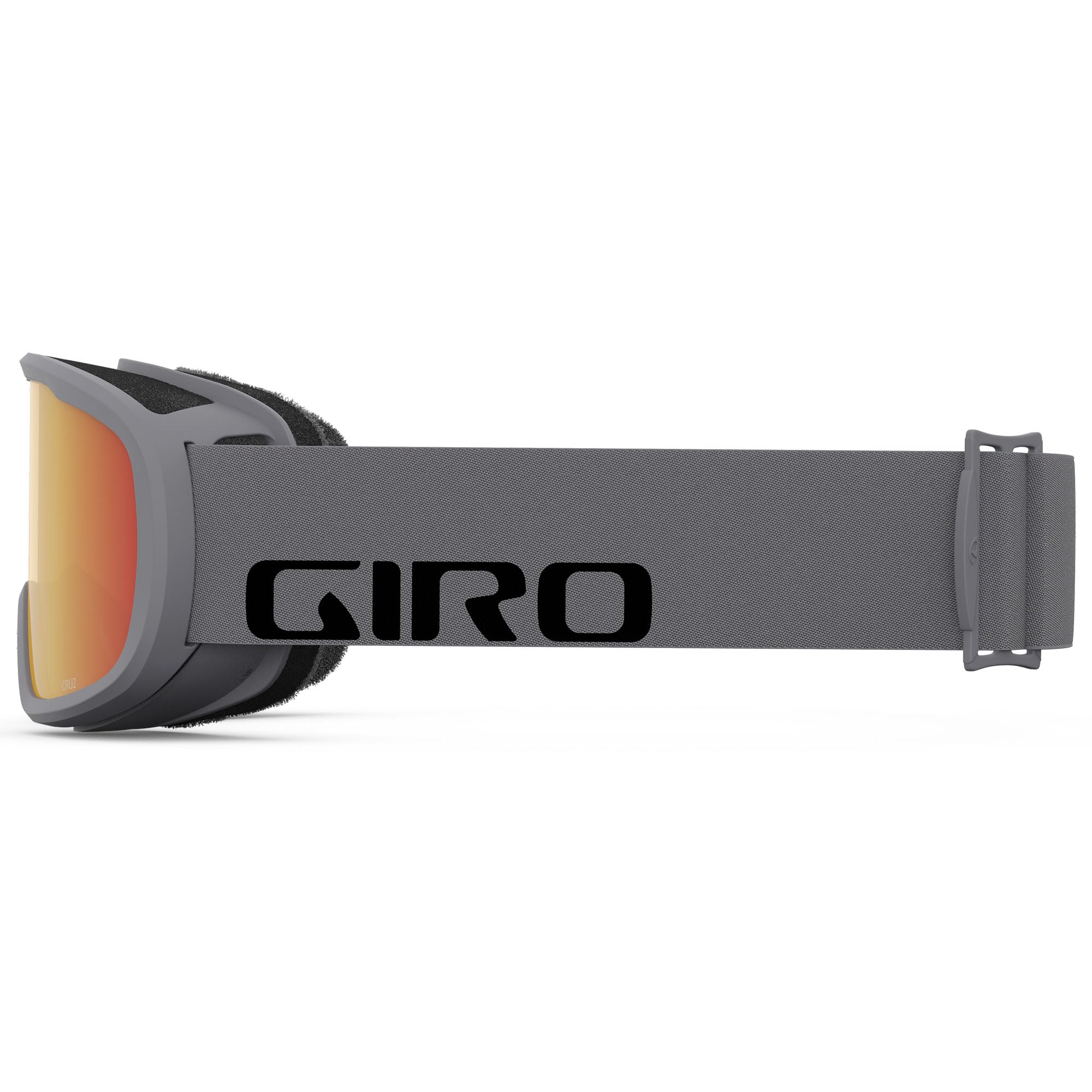 Giro Cruz Asian Fit Ski Goggles for Men, Women & Youth - Anti-Fog Snowboard Goggles with OTG Compatibility - Grey Wordmark Strap & Amber Scarlet Lens - Perfect for Skiing, Snowboarding & Winter Sports