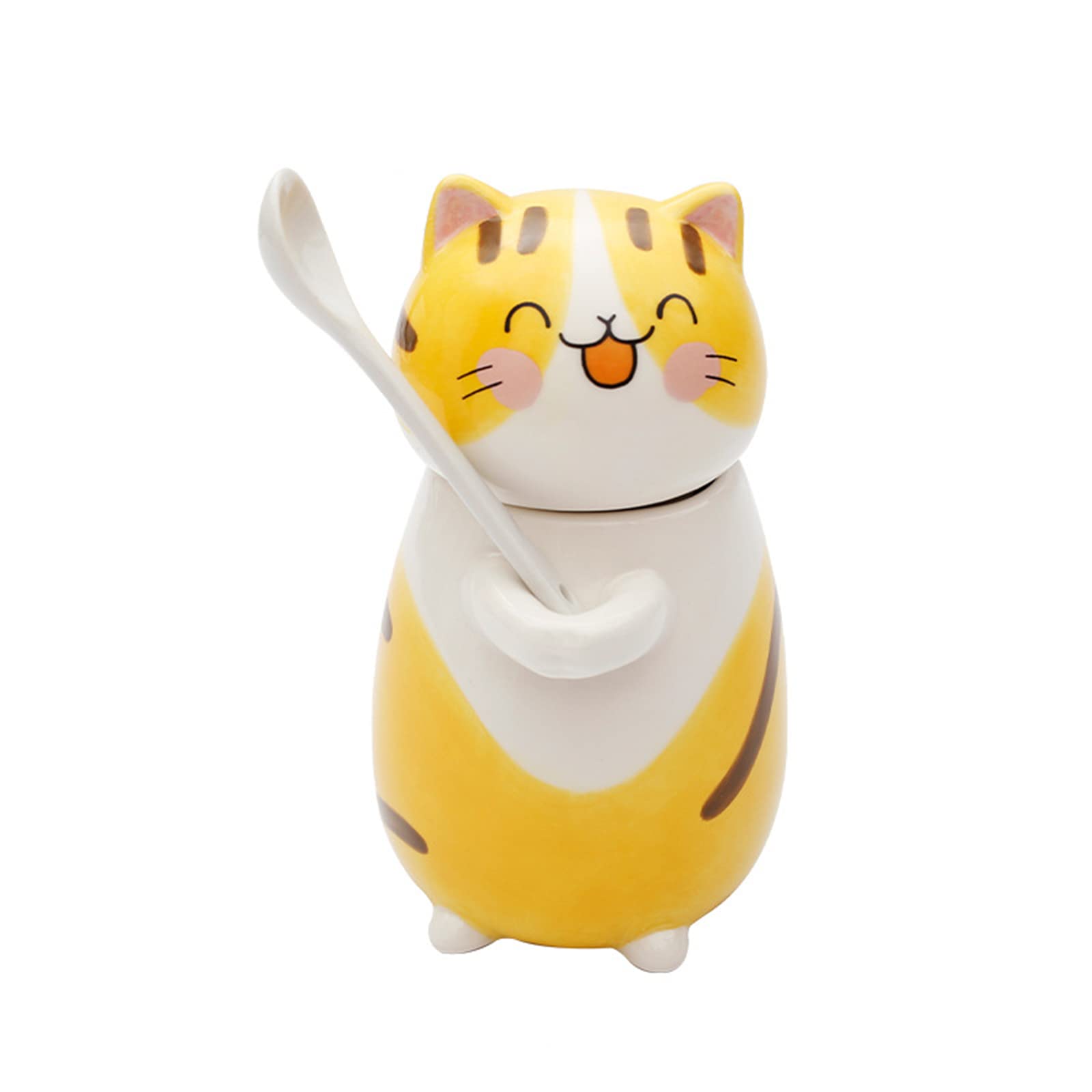 Floette Cute Cat Ceramic Coffee Mug - 12oz Novelty Tea Cup with Handle, Perfect Gift for Cat Lovers (A01) - Ideal for Home, Office & Coffee Shops
