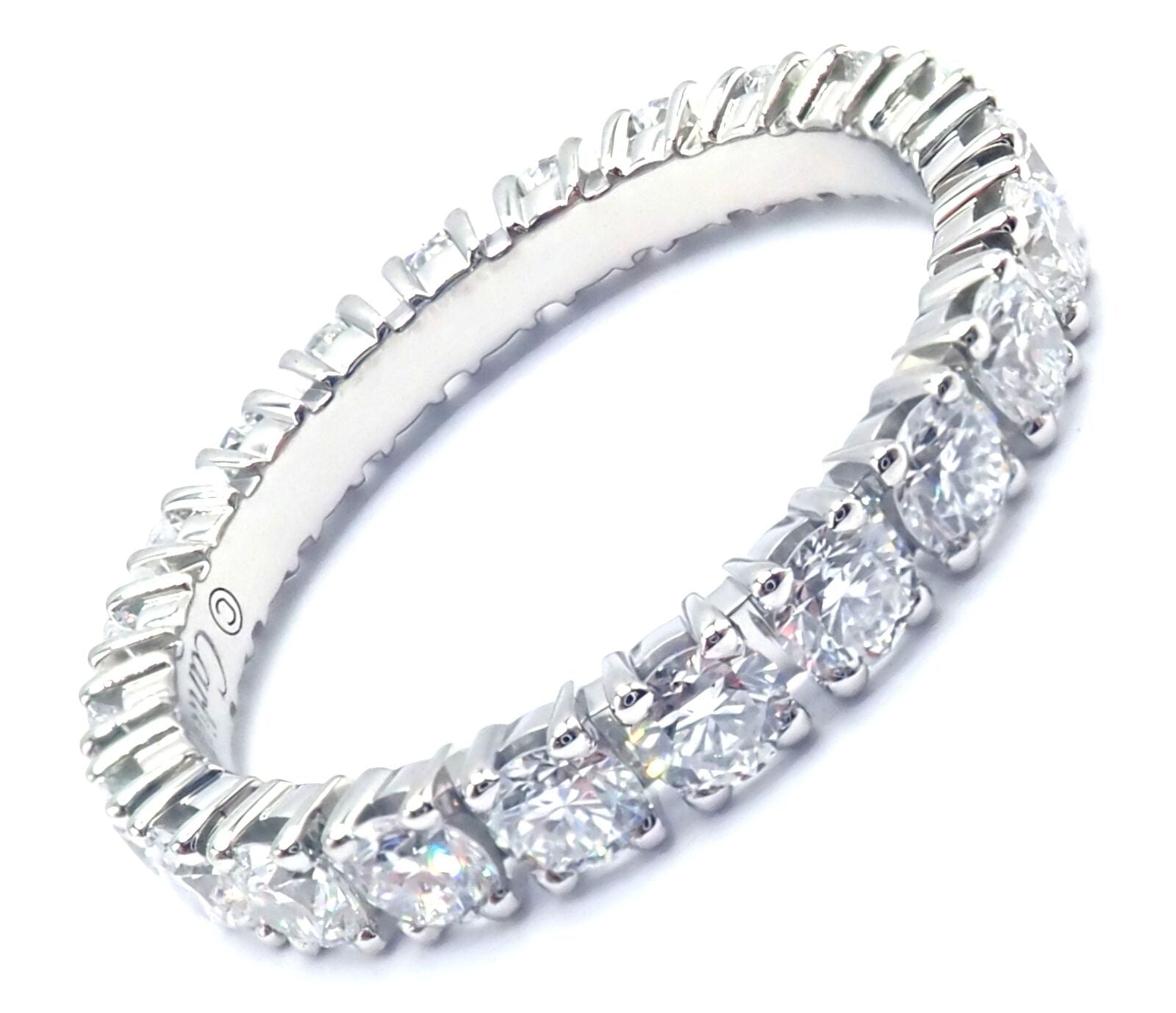 Authentic Cartier Destinee Platinum Full Diamond Wedding Band Ring Size 6 Certified - Perfect for Engagement, Anniversary & Luxury Bridal Jewelry Gifts
