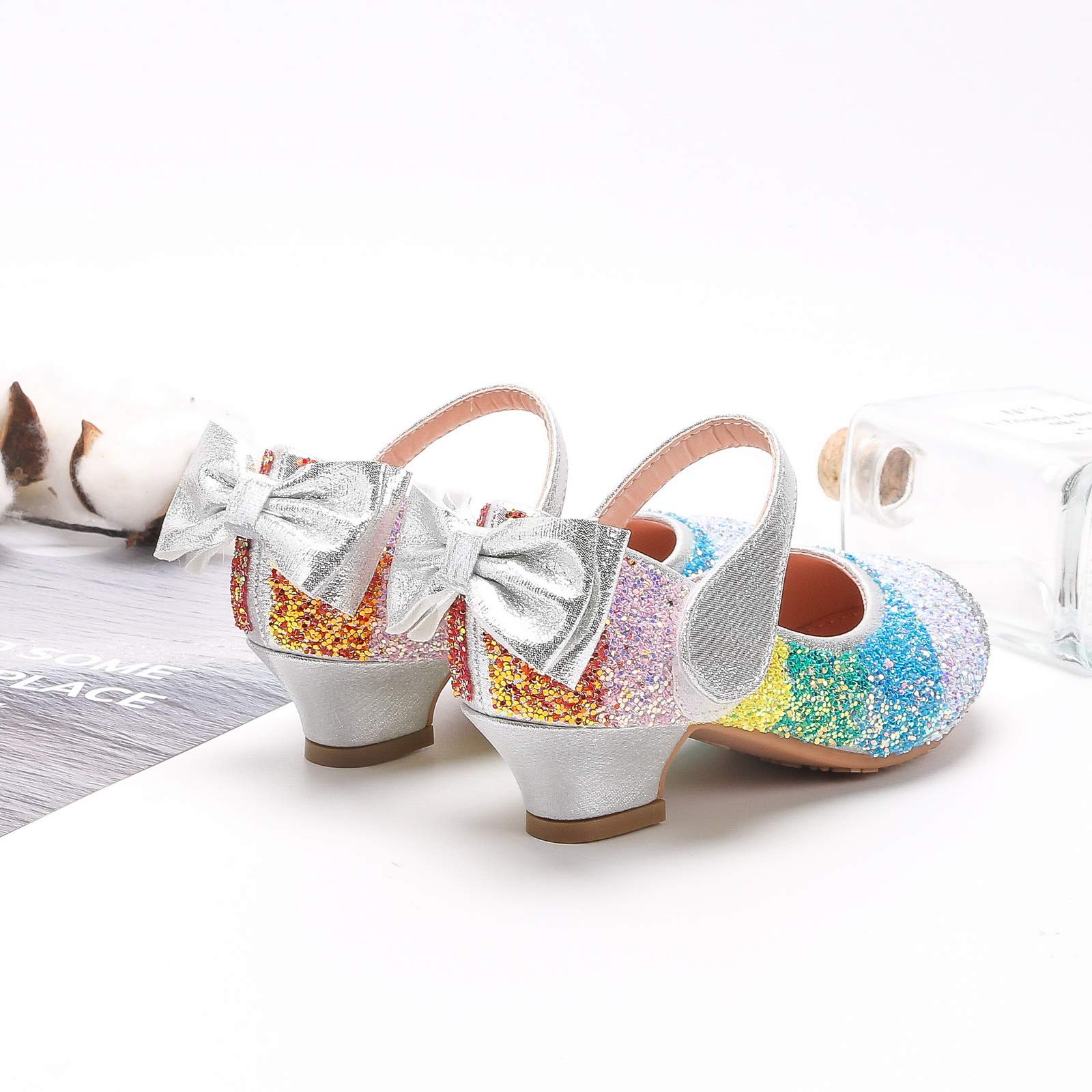 Sparkly Mary Jane Shoes for Girls - Low Heel Princess Dress Pumps for Toddler Kids - Perfect for Weddings, Parties & Special Occasions