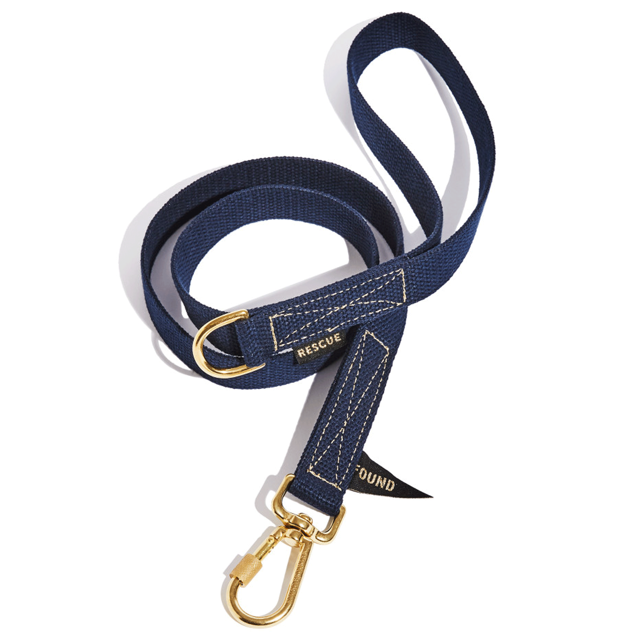 Found My Animal Navy Hand-Dyed Flat Dog Leash - Durable & Stylish for Walking, Training & Outdoor Adventures