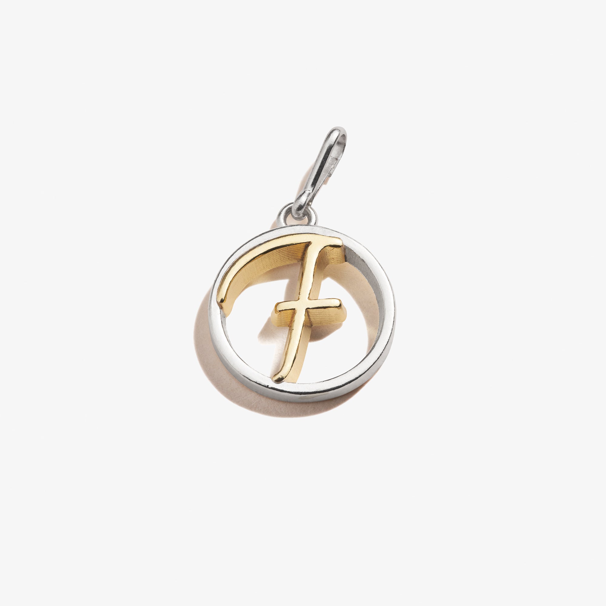 Initial F Charm Necklace - Two Tone Gold & Silver Pendant for Women - Perfect for Everyday Wear, Gifts & Special Occasions