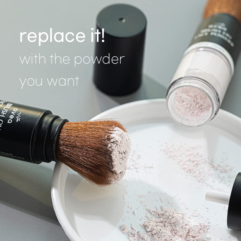 AVEA Brush On Face Powder - Oil Absorbing Mineral Makeup for Oily Skin | Korean Beauty & Skin Care | Daily Use Foundation & Makeup Fixer | 0.141 Oz | Perfect for Touch-Ups & Long-Lasting Coverage