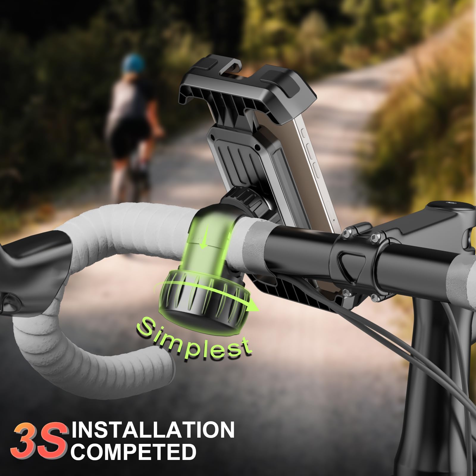 2025 Upgraded Bike Phone Holder - Universal Motorcycle & Bicycle Phone Mount for iPhone & Android (4.7-7