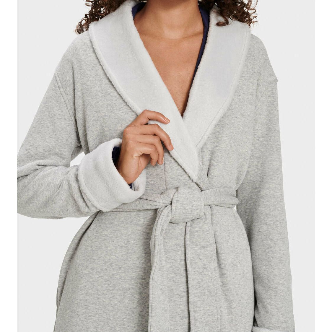 UGG Women's Duffield II Robe in Seal Heather - Cozy Fleece Bathrobe for Relaxation at Home, Spa & Lounging
