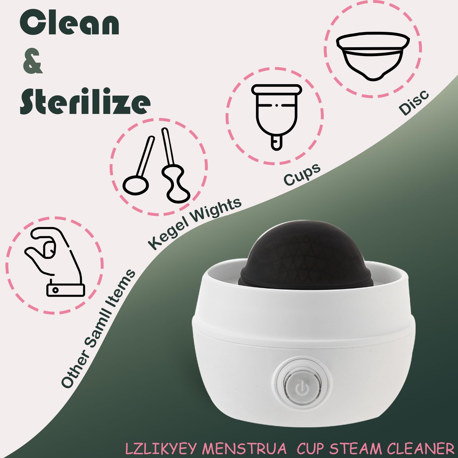 3-in-1 Menstrual Cup Sterilizer & Steamer - Sanitize, Dry & Store Period Cups | 99.9% Germ-Free Cleaning | Leak-Proof Design | Works with All Menstrual Cup Brands | Perfect for Travel, Home & Gym Use