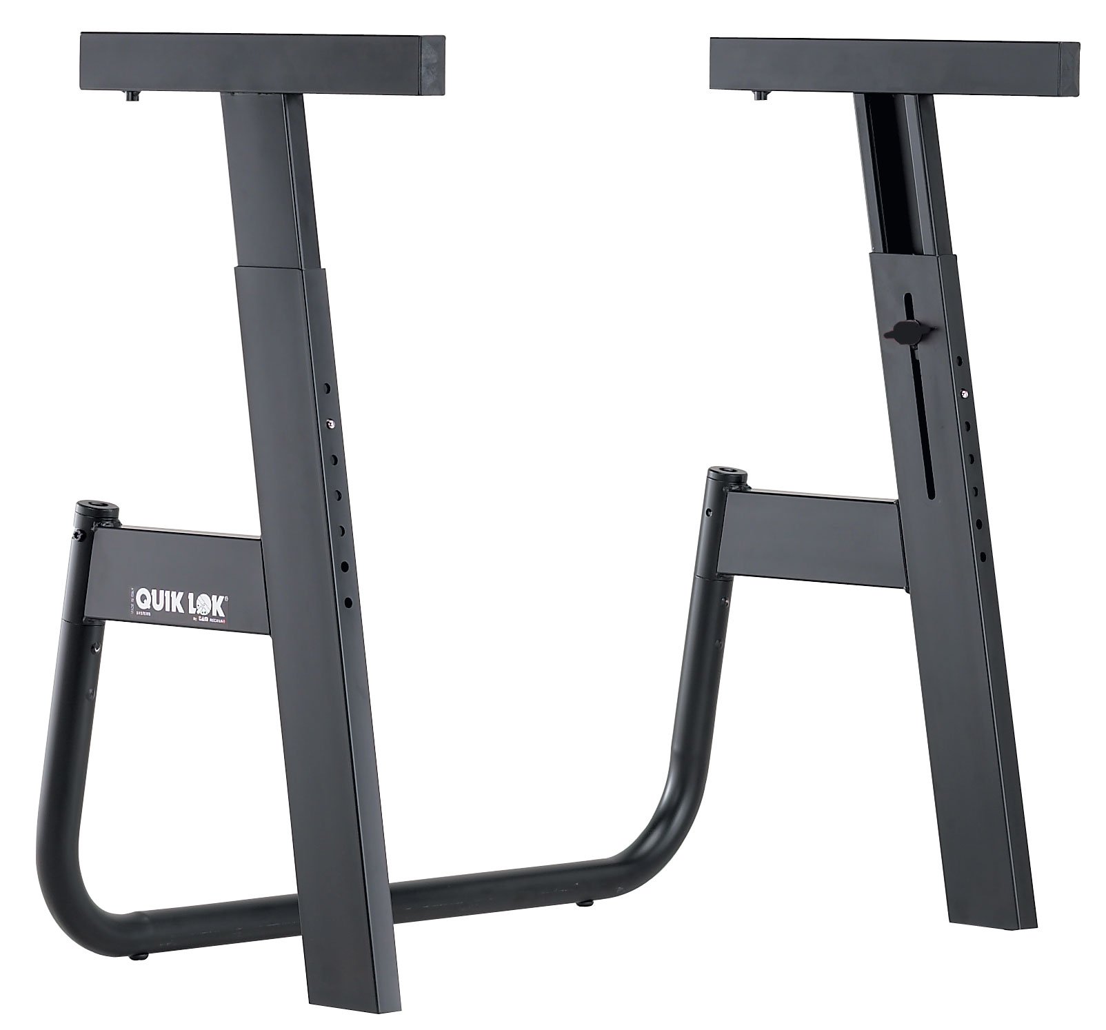 QUIK LOK M-91BK Adjustable Keyboard Stand - Heavy Duty Black Metal Music Stand for Piano, Synthesizer, Digital Keyboard - Perfect for Home Studio, Live Performances & Stage Use