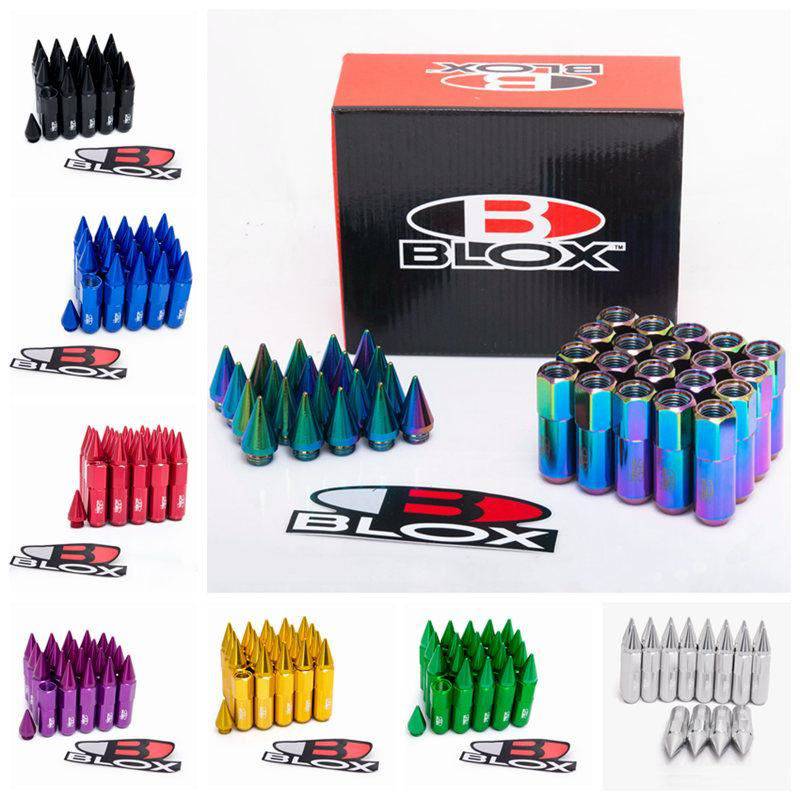 Blox Style 12x1.5mm Spike Lug Nuts - 20pcs Aluminum Tuner Wheel Nuts (60mm) - Perfect for Car Modifications & Aftermarket Wheels