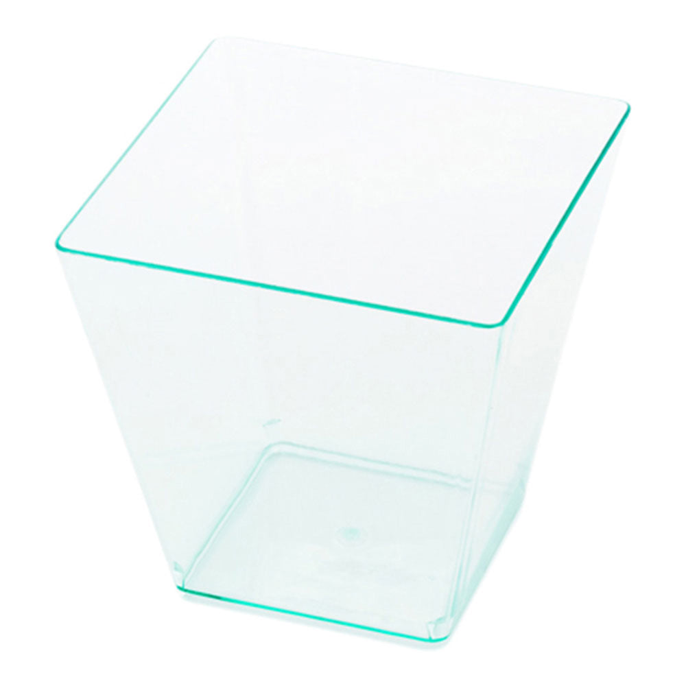 8 oz Square Seagreen Plastic Kova Cups - Bulk Pack of 20 (2.75