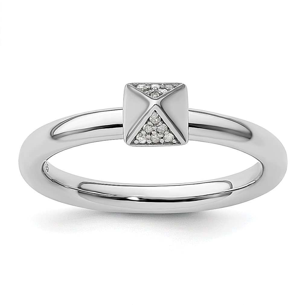 925 Sterling Silver Diamond Band Ring for Women - Stackable Elegant Fine Jewelry, Dainty Wedding Engagement Gift for Her - Perfect for Anniversaries, Valentine's Day & Special Occasions