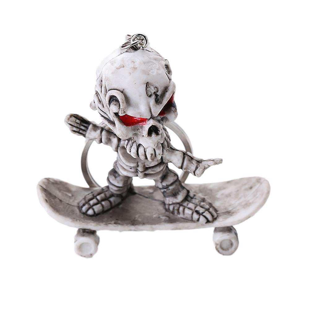 BESPORTBLE Fashion Skull Skeleton Keychain - Durable Rubber Keyring Holder for Keys, Handbags & Backpacks - Halloween Accessories & Skateboard Decor - Perfect for Gifts, Parties & Everyday Use