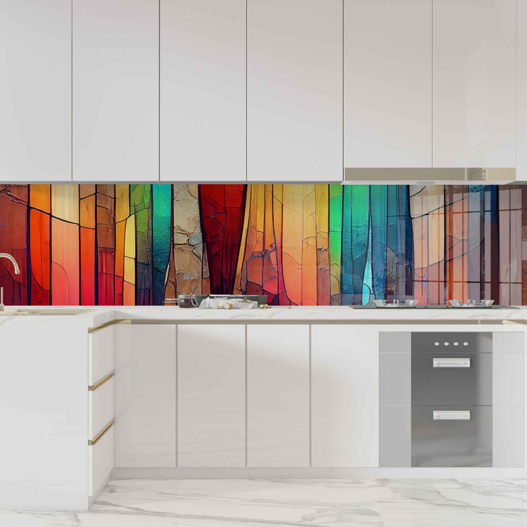 Premium Tempered Glass Kitchen Backsplash - 30x24