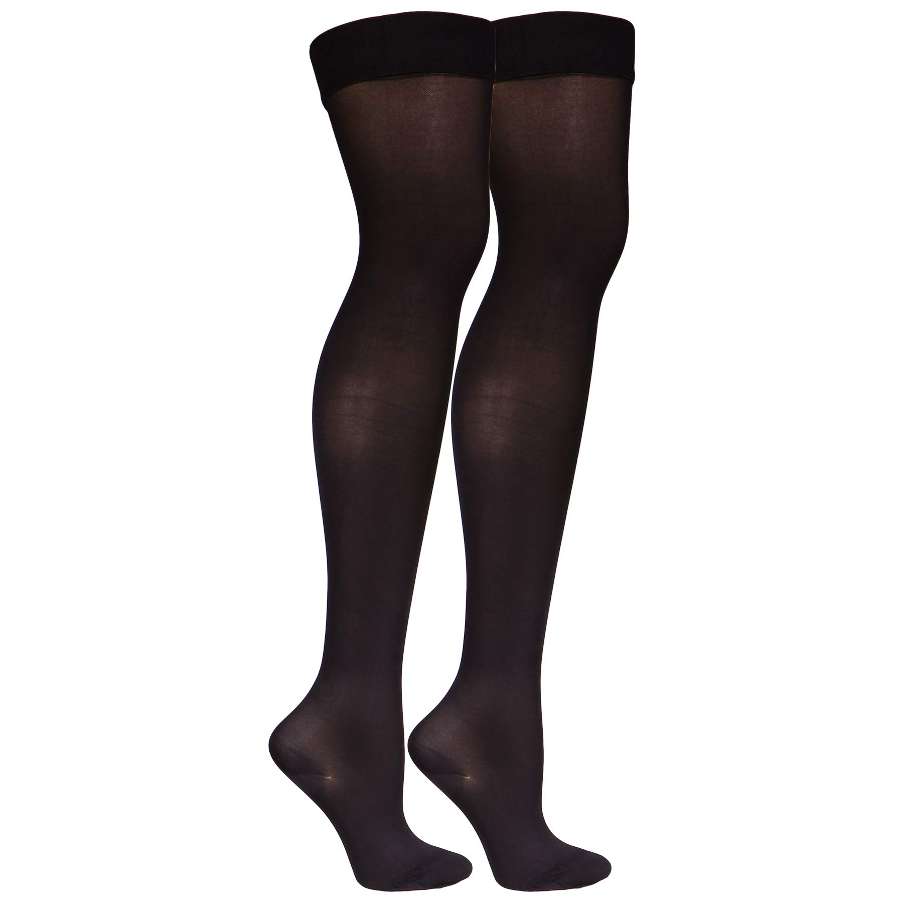 Truform Women's Thigh High Open Toe Compression Stockings - 20-30 mmHg Medical Grade Support for Varicose Veins & Swelling - Perfect for Nurses, Travel & Pregnancy Comfort