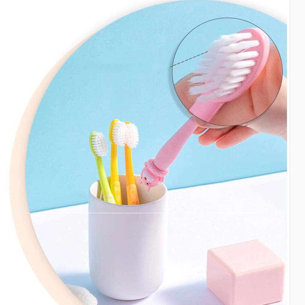 Palmolive Kids Soft Bristle Toothbrush for Children Ages 2-12 - Gentle Manual Toothbrushes for Sensitive Teeth (2-Pack, Pink & Yellow) - Perfect for Daily Brushing at Home & Travel