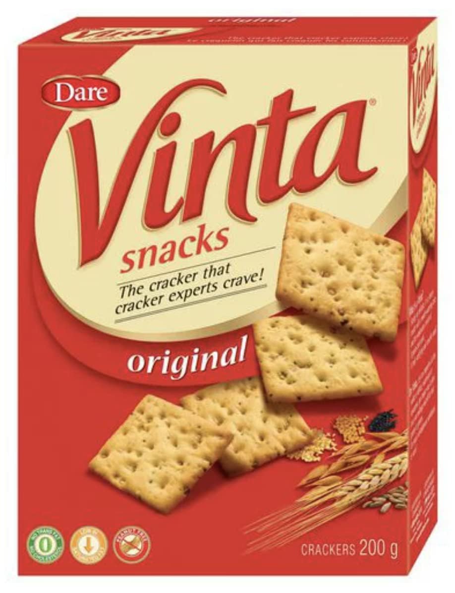 Original Dare Vinta Snacks Crackers, 200g/7oz (Pack of 2) - Crunchy & Delicious Snack for Parties, Lunch Boxes & On-the-Go | Shipped from Canada